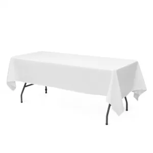 10 pcs 90" x 156" Rectangle Polyester Tablecloth-White