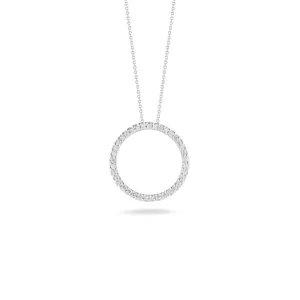 18K WHITE GOLD TINY TREASURES MEDIUM DIAMOND CIRCLE NECKLACE