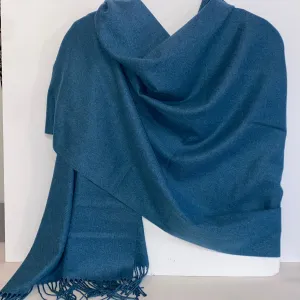 Aggie Cashmere Mix Wrap - Earth Blue