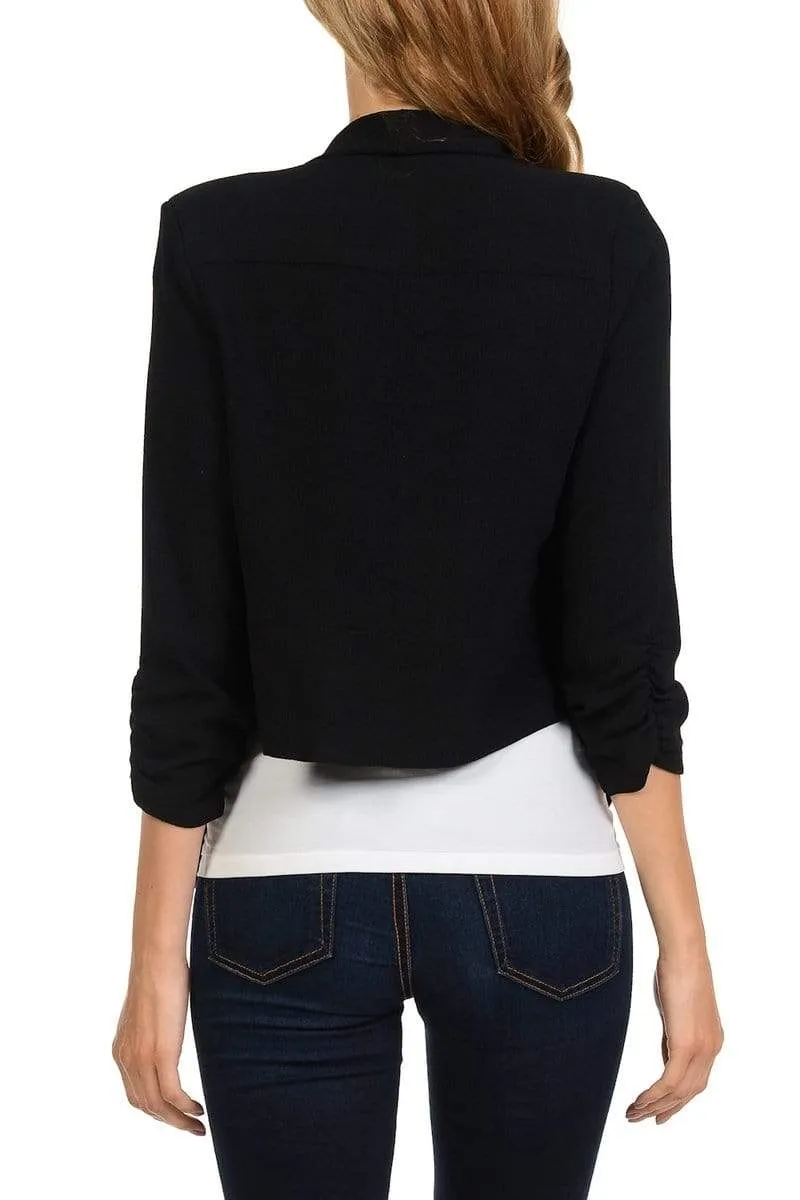 Auliné Collection Women's Lined Flowy Open Closure Color Casual Blazer