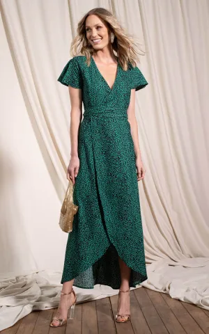 Cayenne Dress In Small Green Leopard