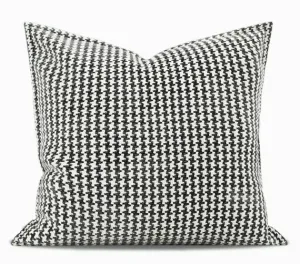 Chequer Modern Sofa Pillows, Large Black and White Decorative Throw Pillows, Contemporary Square Modern Throw Pillows for Couch, Abstract Throw Pillow for Interior Design