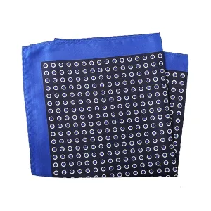 Classy Men Dark Blue Dot Pocket Square