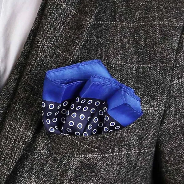 Classy Men Dark Blue Dot Pocket Square