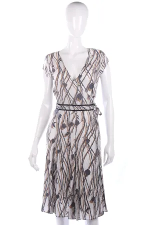 Day Birger et Mikkelsen wrap dress. Cream and Brown. Size 40. UK 12