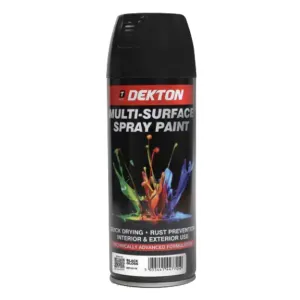 DEKTON 400ml Spray Paint Black Gloss