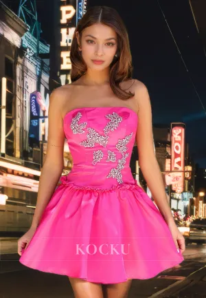 Elegant & Luxurious Off-Shoulder Rhinestone A-Line Party Homecoming Dress