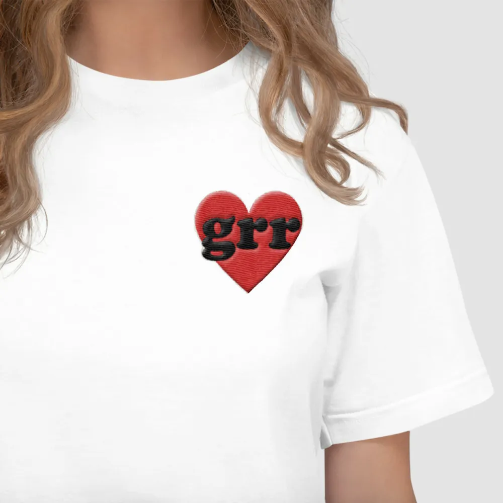 Embroidered Grr Heart Feminist T-Shirt