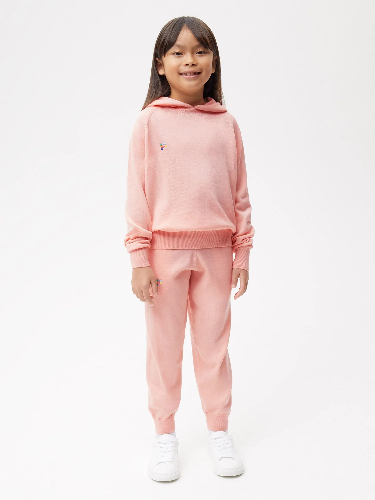 Kids Merino Wool Hoodie—pearl pink