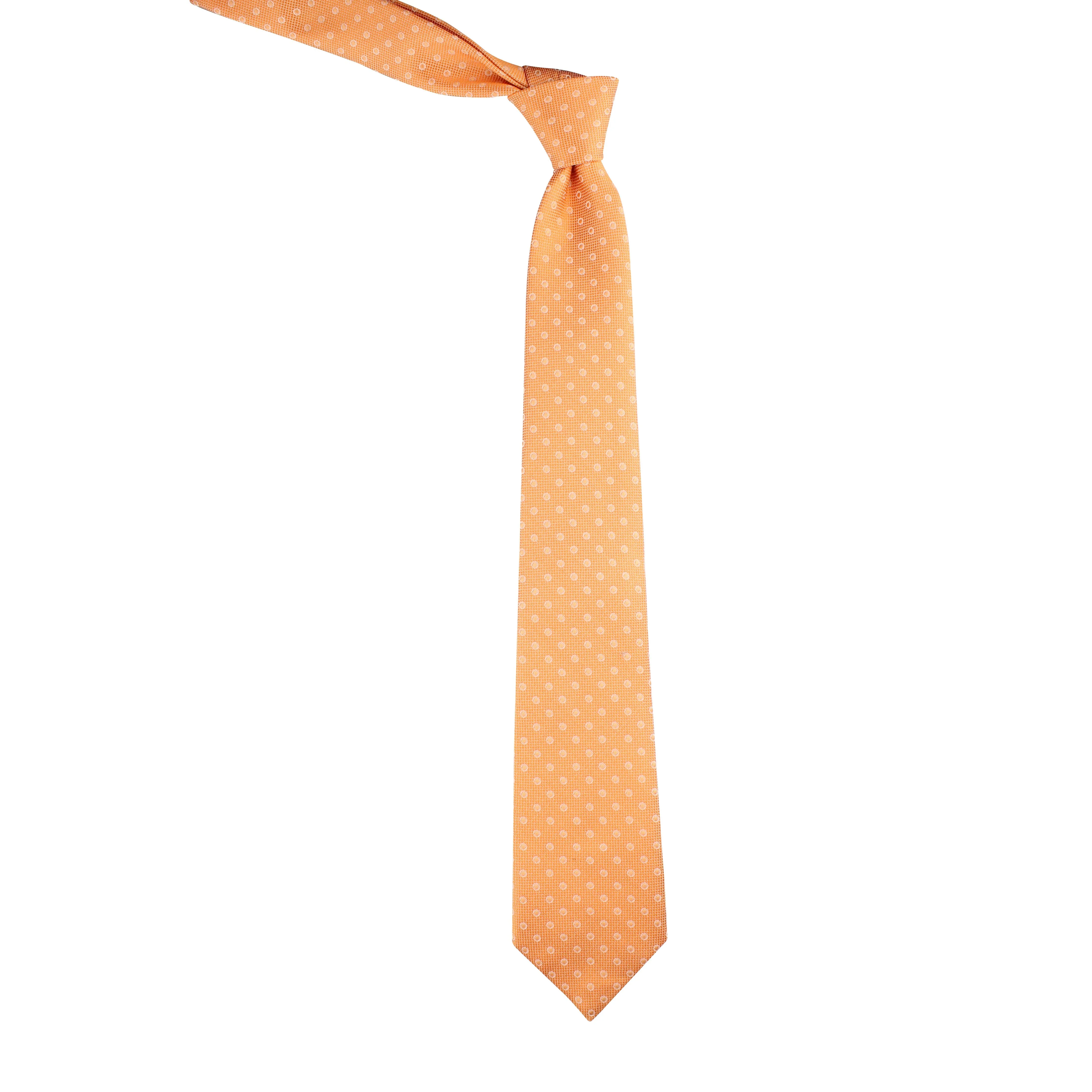 Kovove Orange Polka Dot Necktie and Pocket Square Gift Box