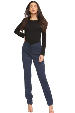 Ladies Lycra Button Waist Jeans