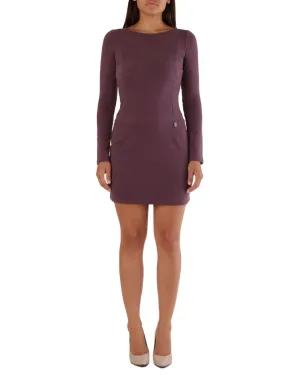 Met Womens Purple Long Sleeve Casual Dress