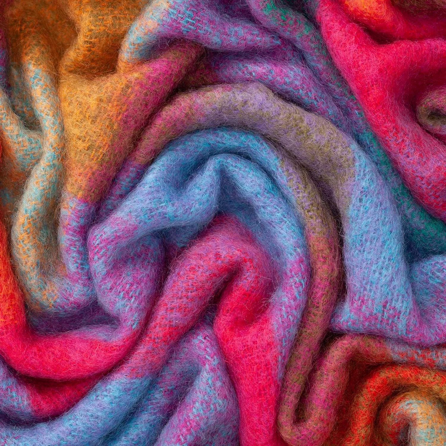 Mohair Throw Guava Check