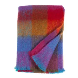 Mohair Throw Guava Check