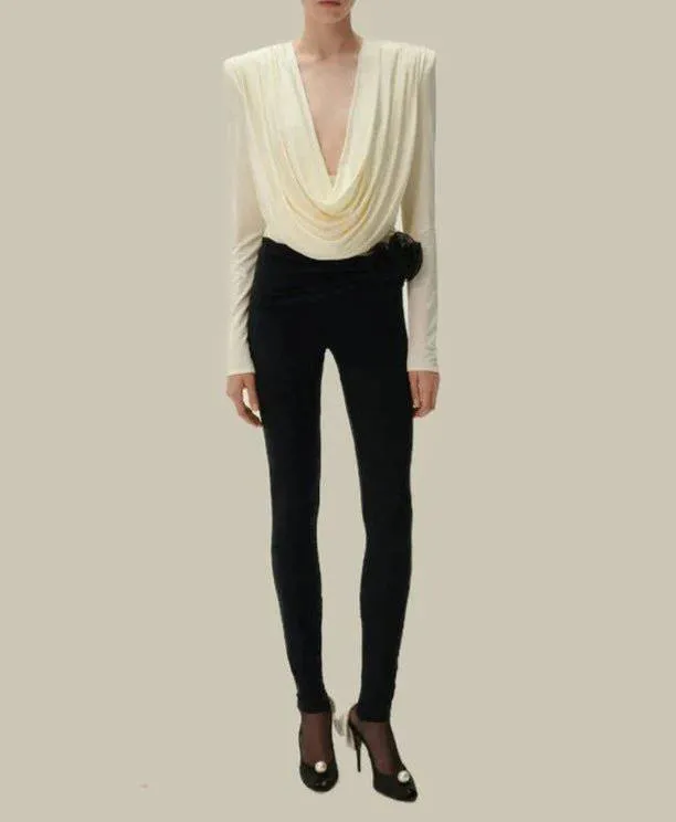 Myra Long Sleeve Draped Blouse