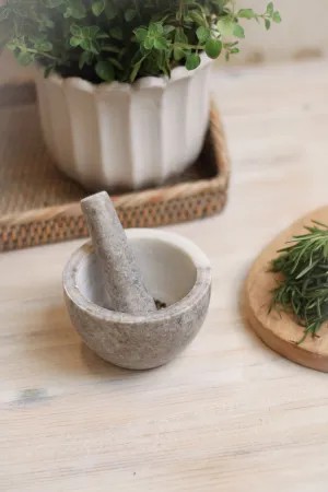 Natural Marble Pestle and Mortar