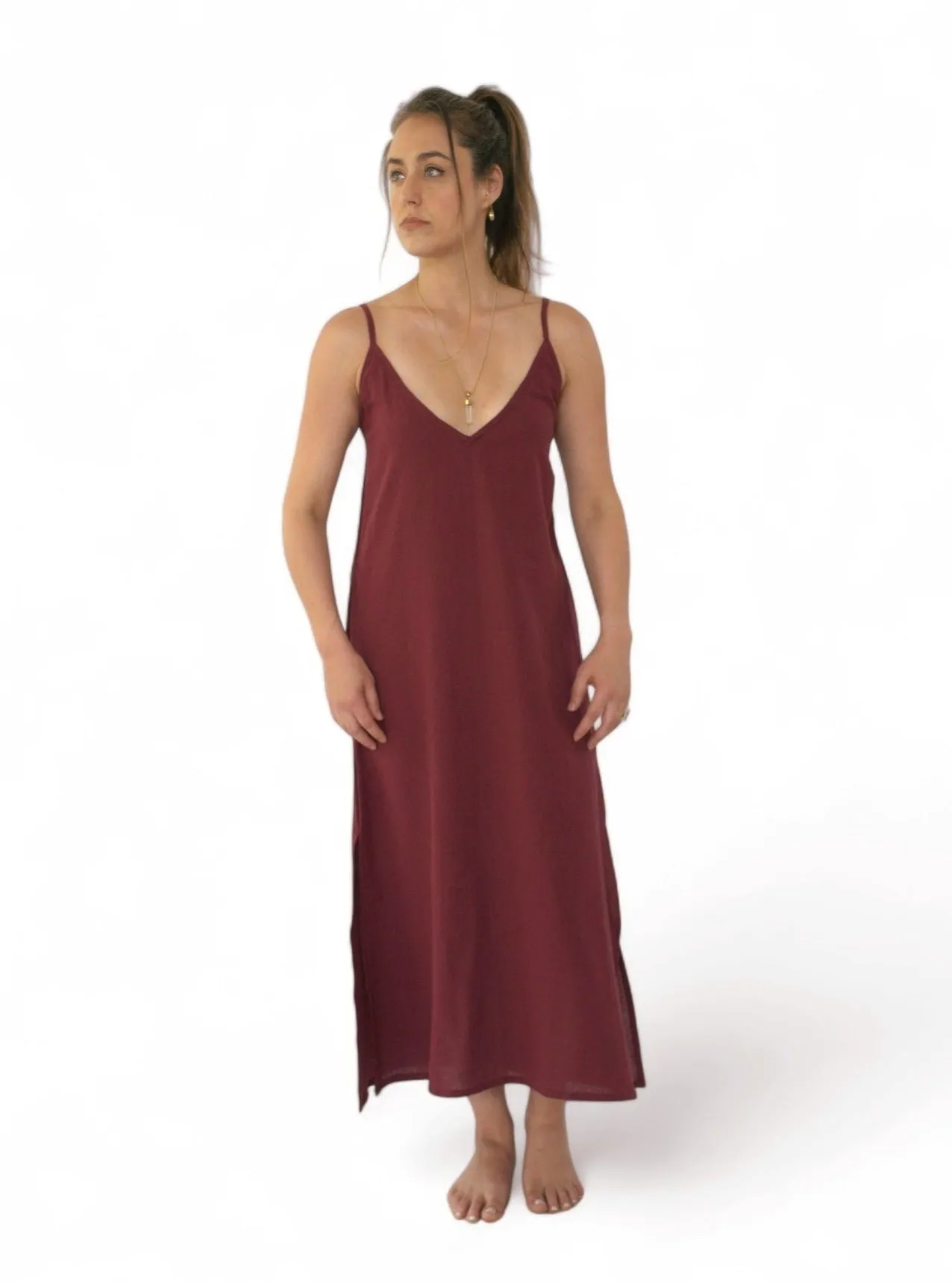 Organic Cotton Maroon Dress