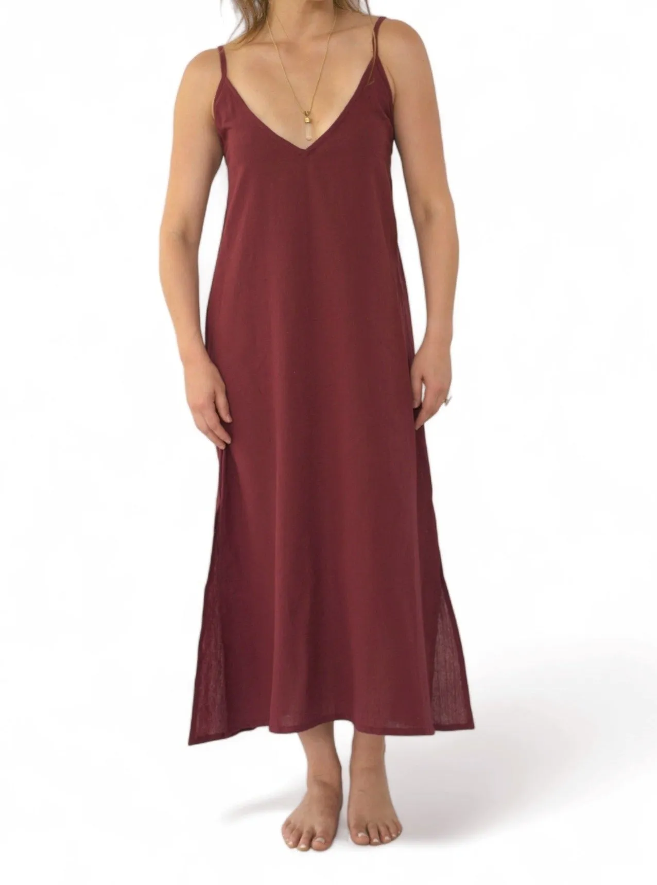 Organic Cotton Maroon Dress