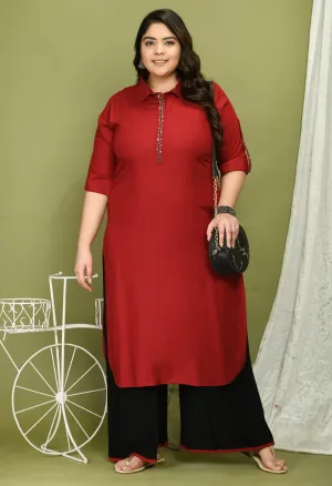 Plus Size Pretty Pathani Kurta Palazzo Set