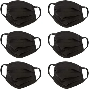 Reusable 3 Ply Pleated Face Mask, Washable Mask, Soft Breathable, Black