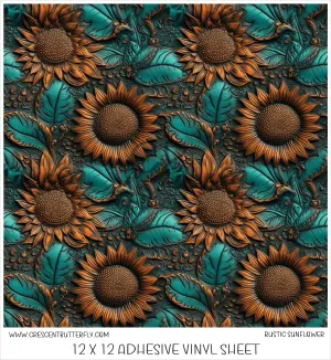 Rustic Sunflower Printed Vinyl Sheet