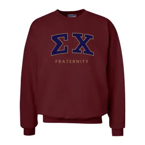 Sigma Chi Maroon Old School Crewneck