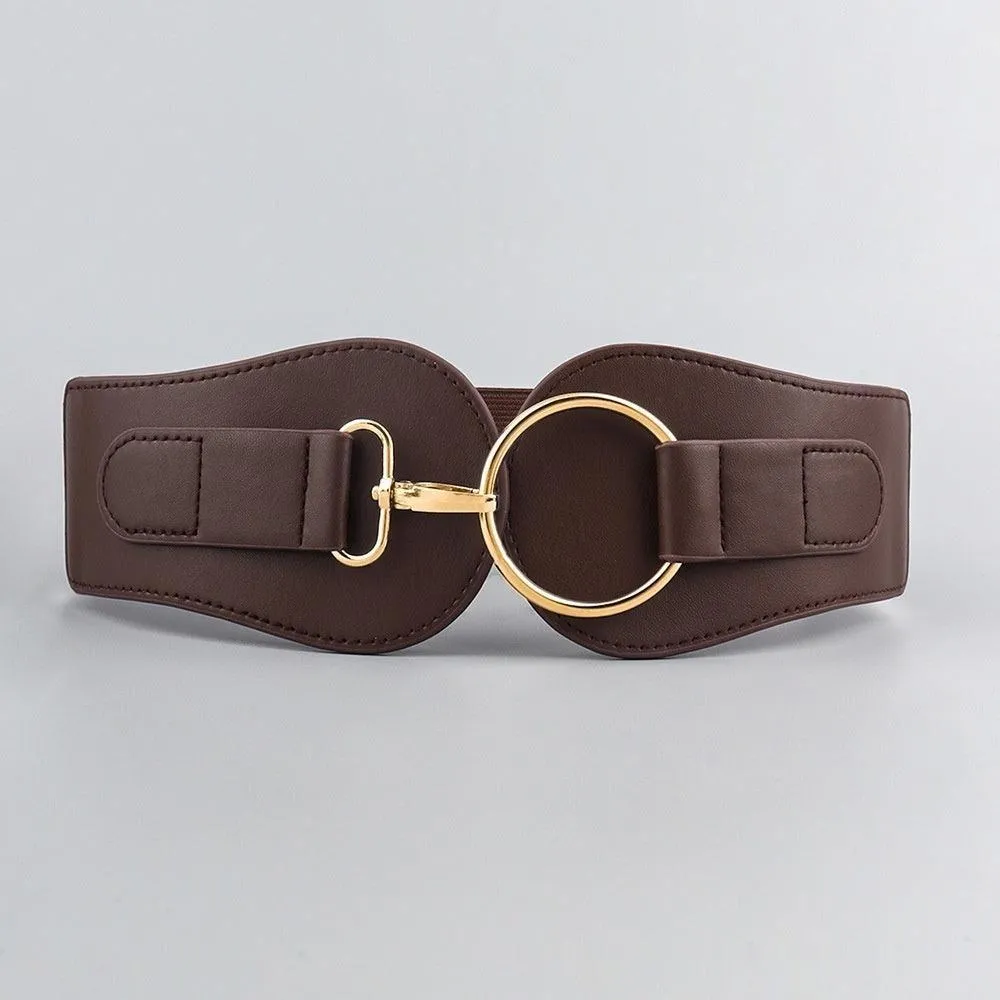 Simple Sweet Cool PU Leather Decoration Wide Belt – Stylish Business Accessory