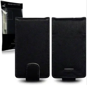 Sony Xperia E Leather Flip Case Black