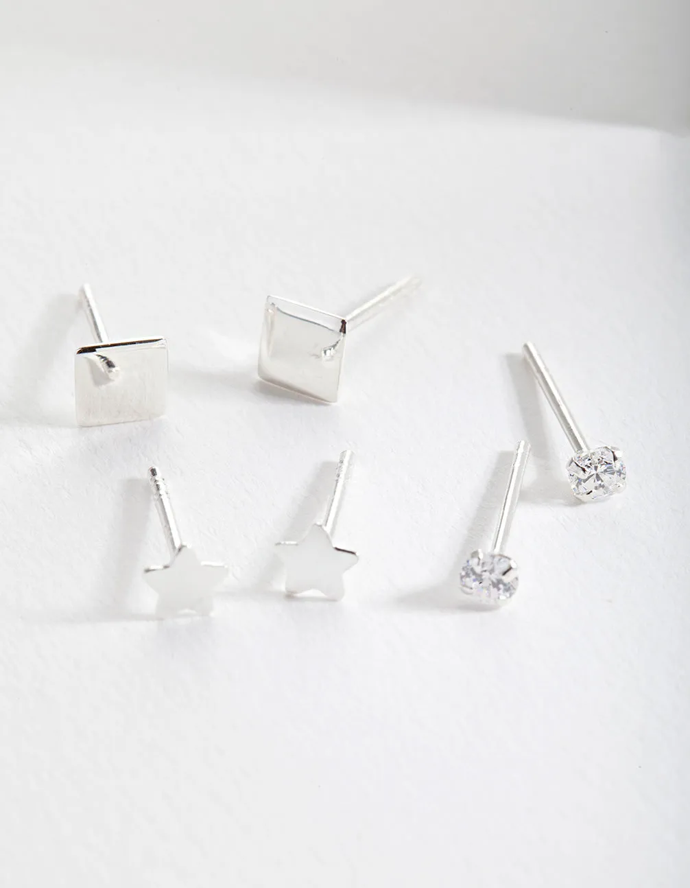 Sterling Silver Star Stud Earring Pack