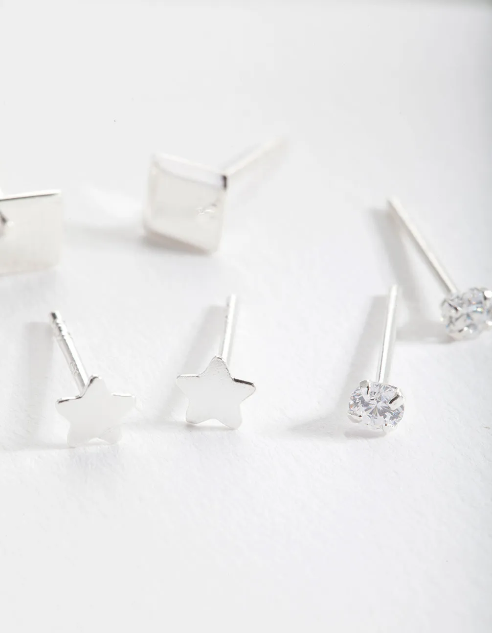 Sterling Silver Star Stud Earring Pack