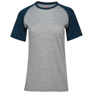 Womens Merino 150 Raglan Baseball Tee (Cloud/Petrol)