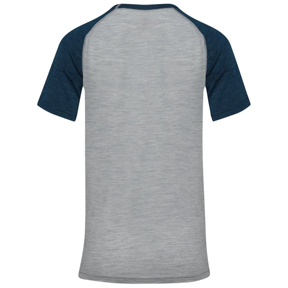 Womens Merino 150 Raglan Baseball Tee (Cloud/Petrol)