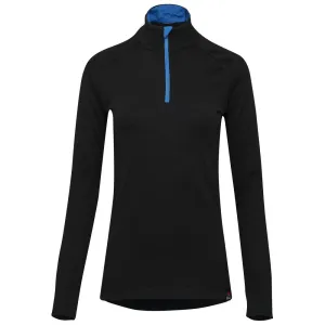 Womens Merino 200 Long Sleeve Zip Neck (Black)