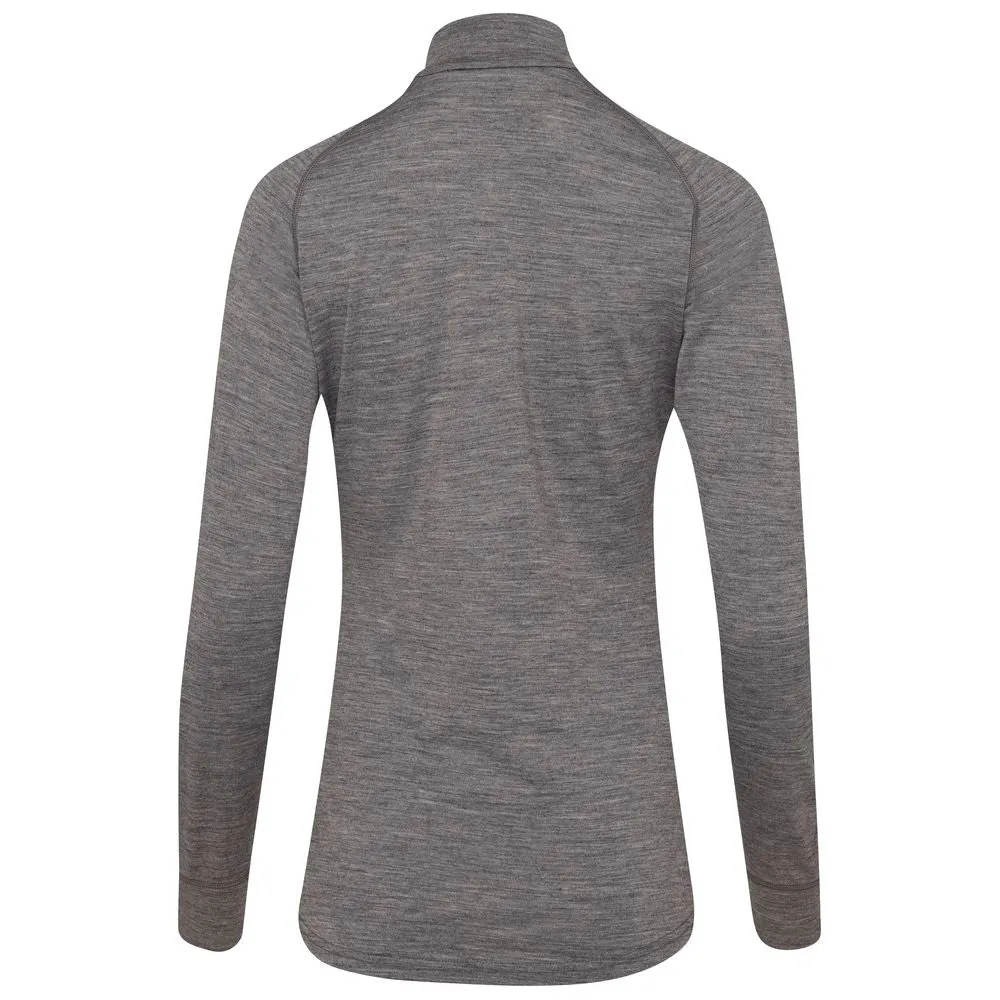 Womens Merino 200 Long Sleeve Zip Neck (Charcoal)