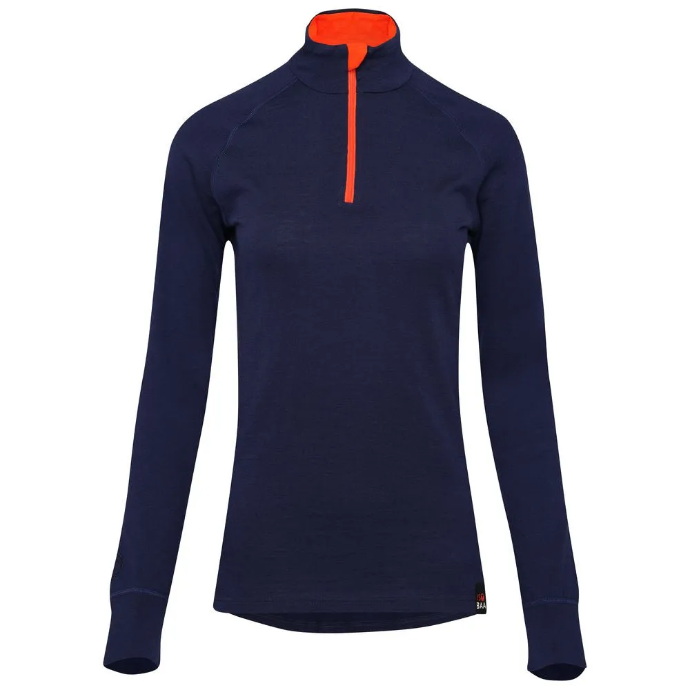 Womens Merino 200 Long Sleeve Zip Neck (Navy)